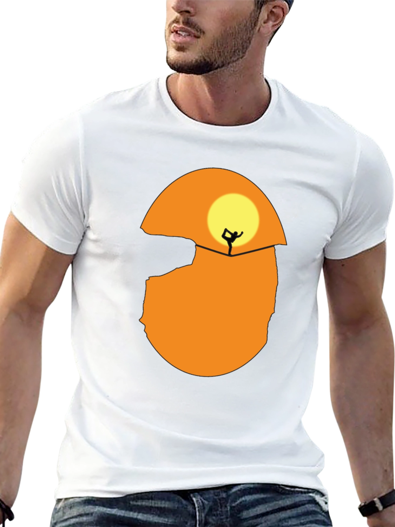 Silhouette Yoga T-Shirt - Sunset Design