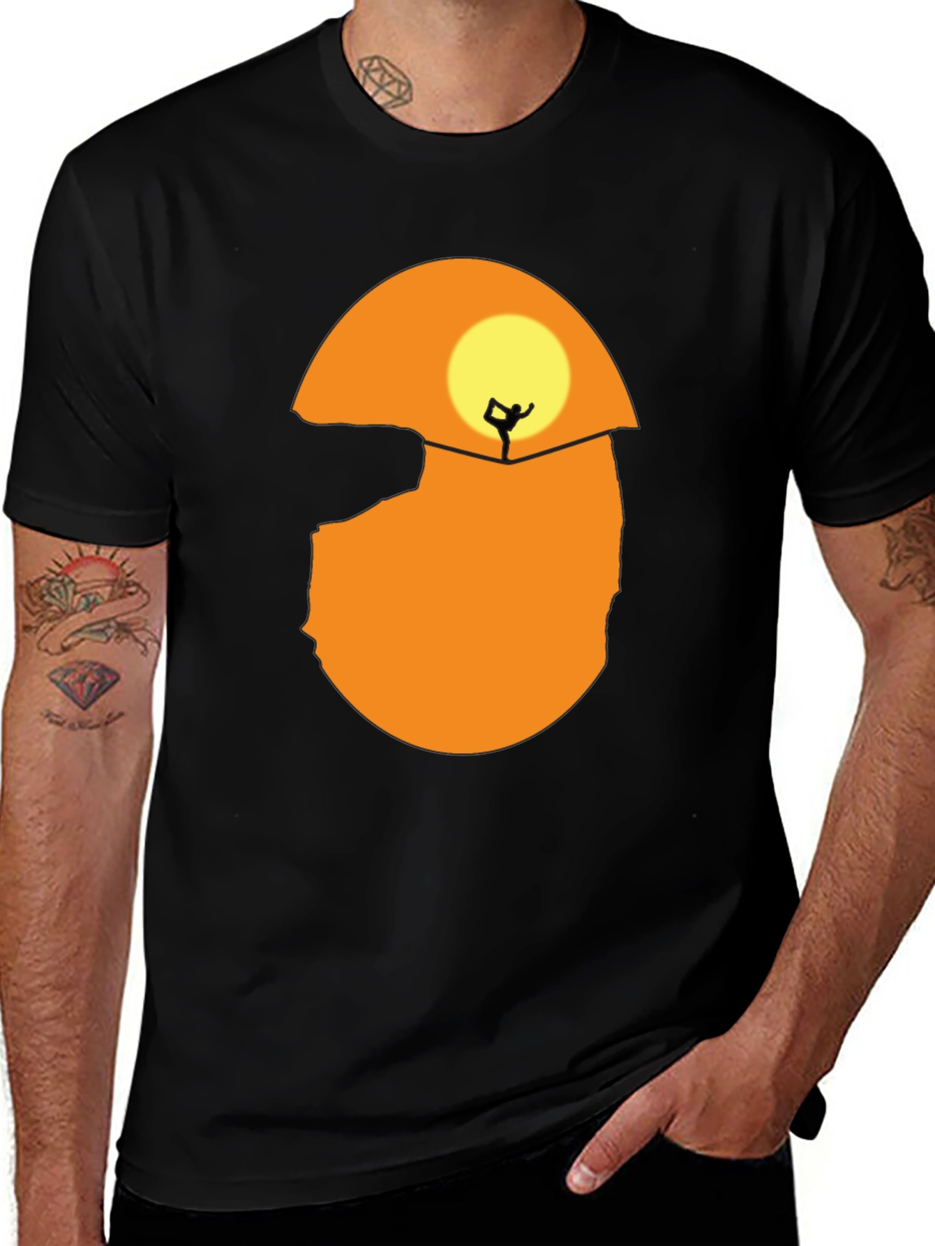 Silhouette Yoga T-Shirt - Sunset Design