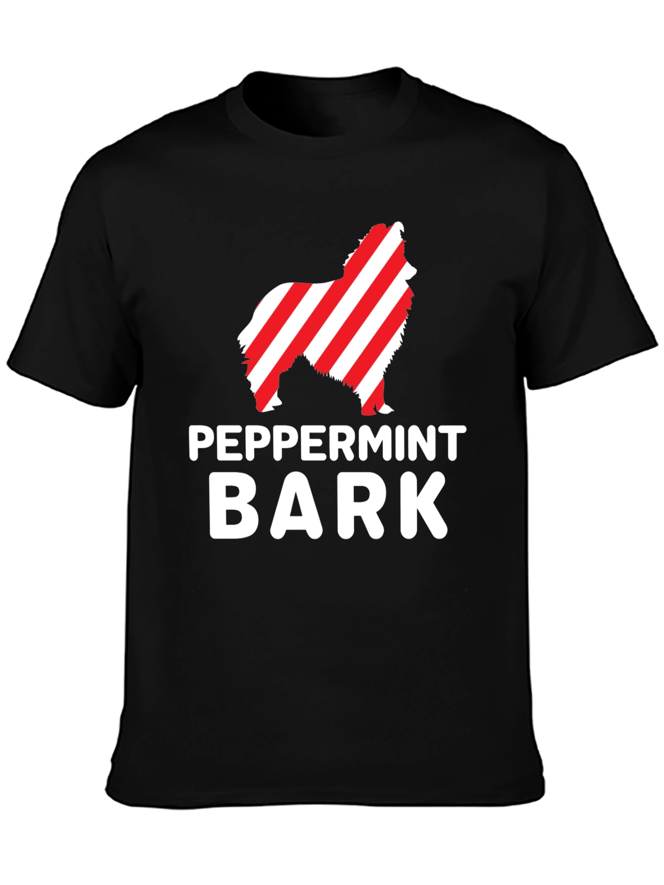Peppermint Bark Dog Graphic Tee - Black