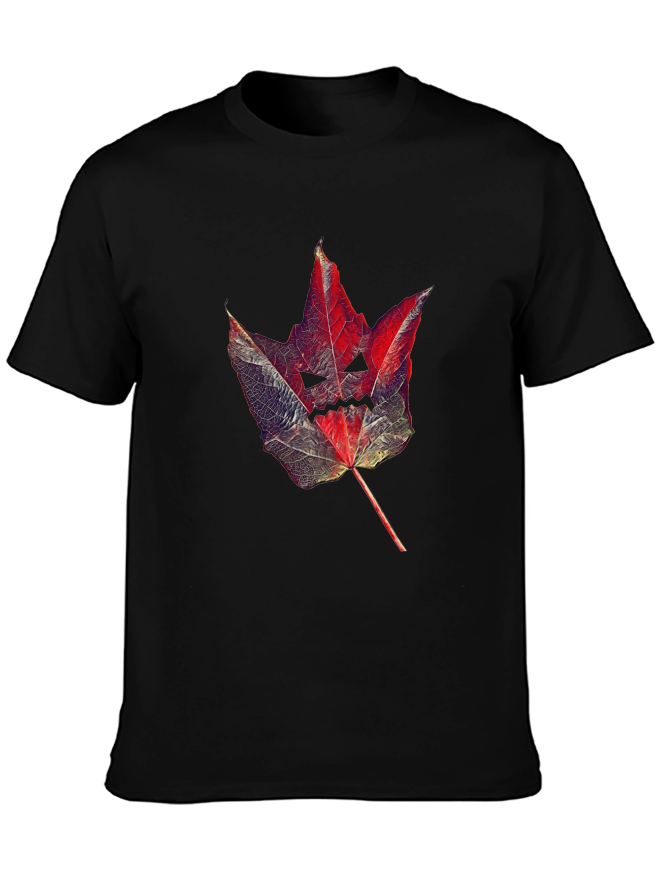 Spooky Leaf Graphic Tee - Halloween Shirt
