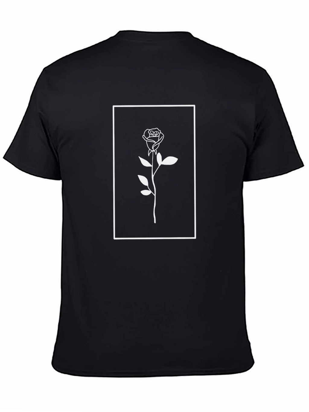 Rose Graphic Tee - Minimalist Black T-Shirt