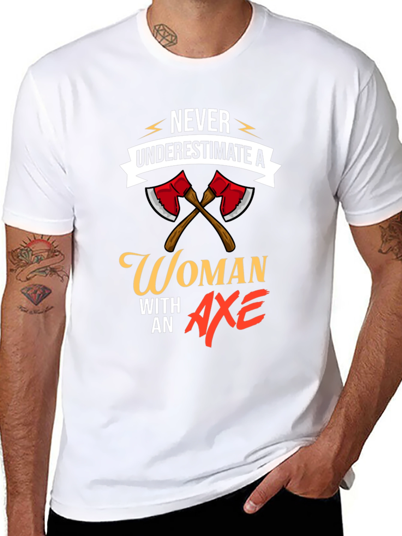 Never Underestimate A Woman With An Axe T-Shirt