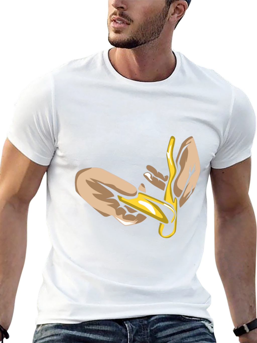Unique Graphic Tee - Hands Holding Gold