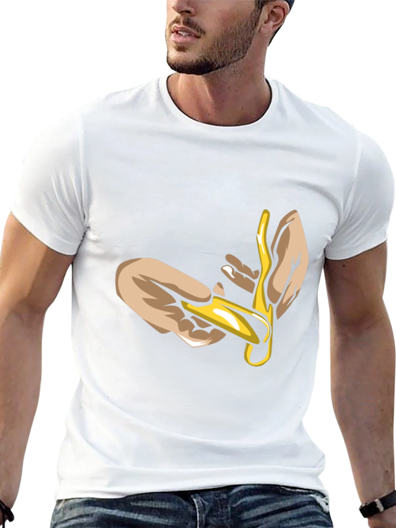 Unique Graphic Tee - Hands Holding Gold