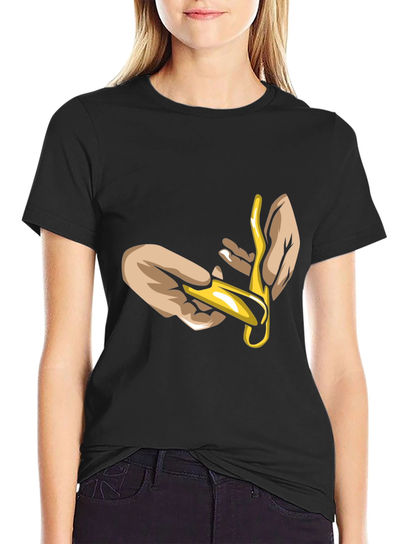 Unique Graphic Tee - Hands Holding Gold