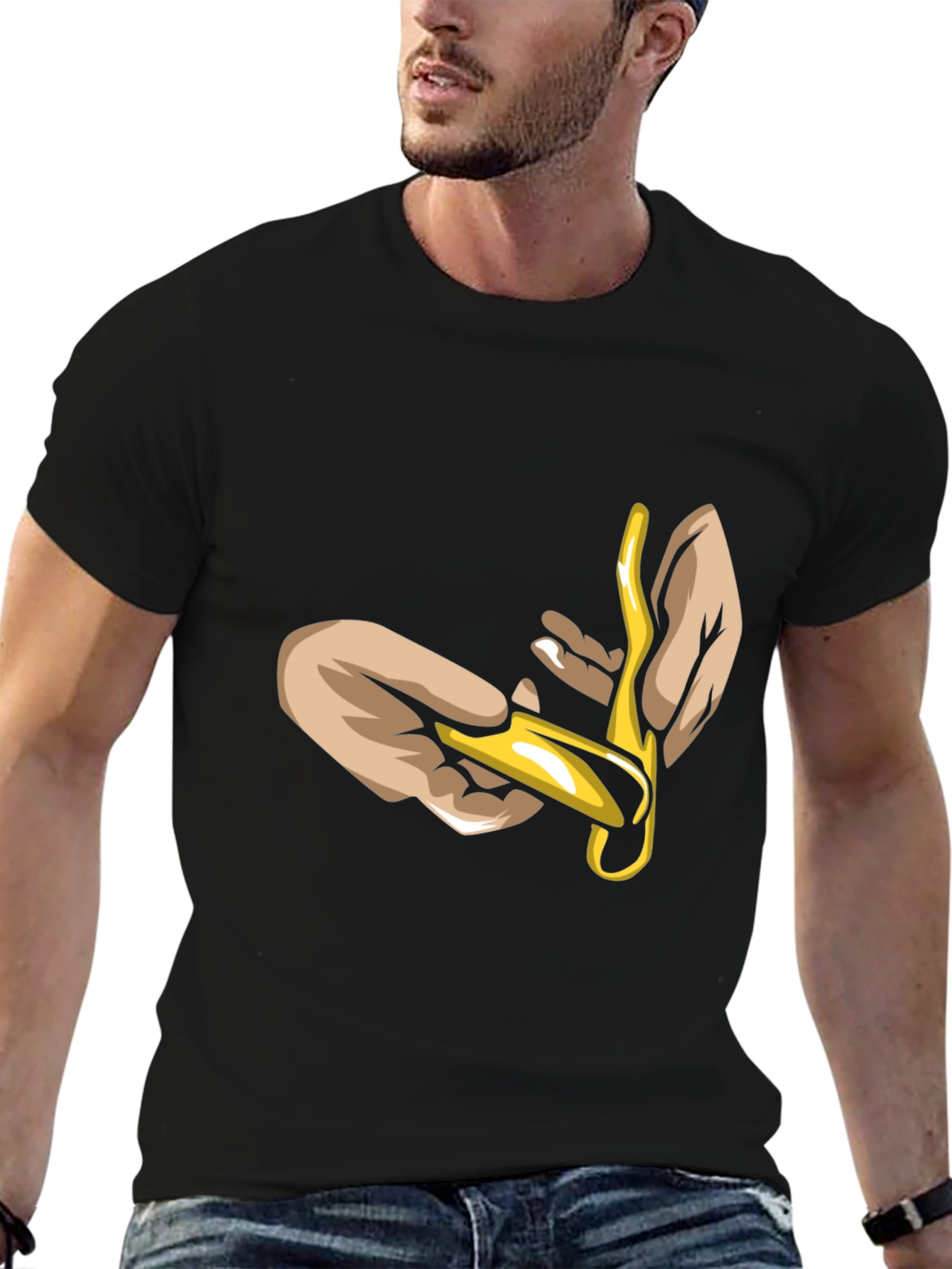 Unique Graphic Tee - Hands Holding Gold