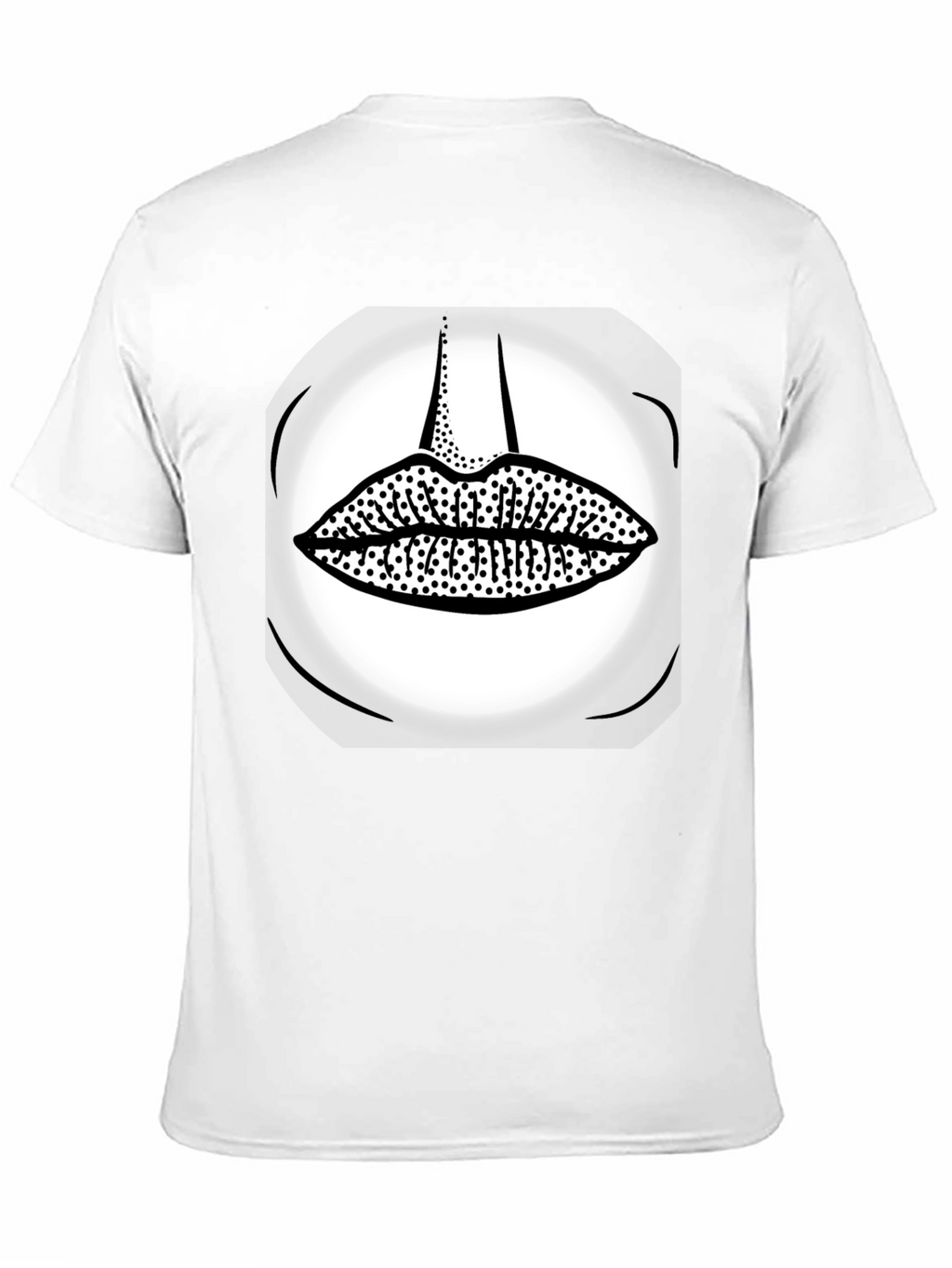 Graphic Print Black T-Shirt - Kiss Lips Design
