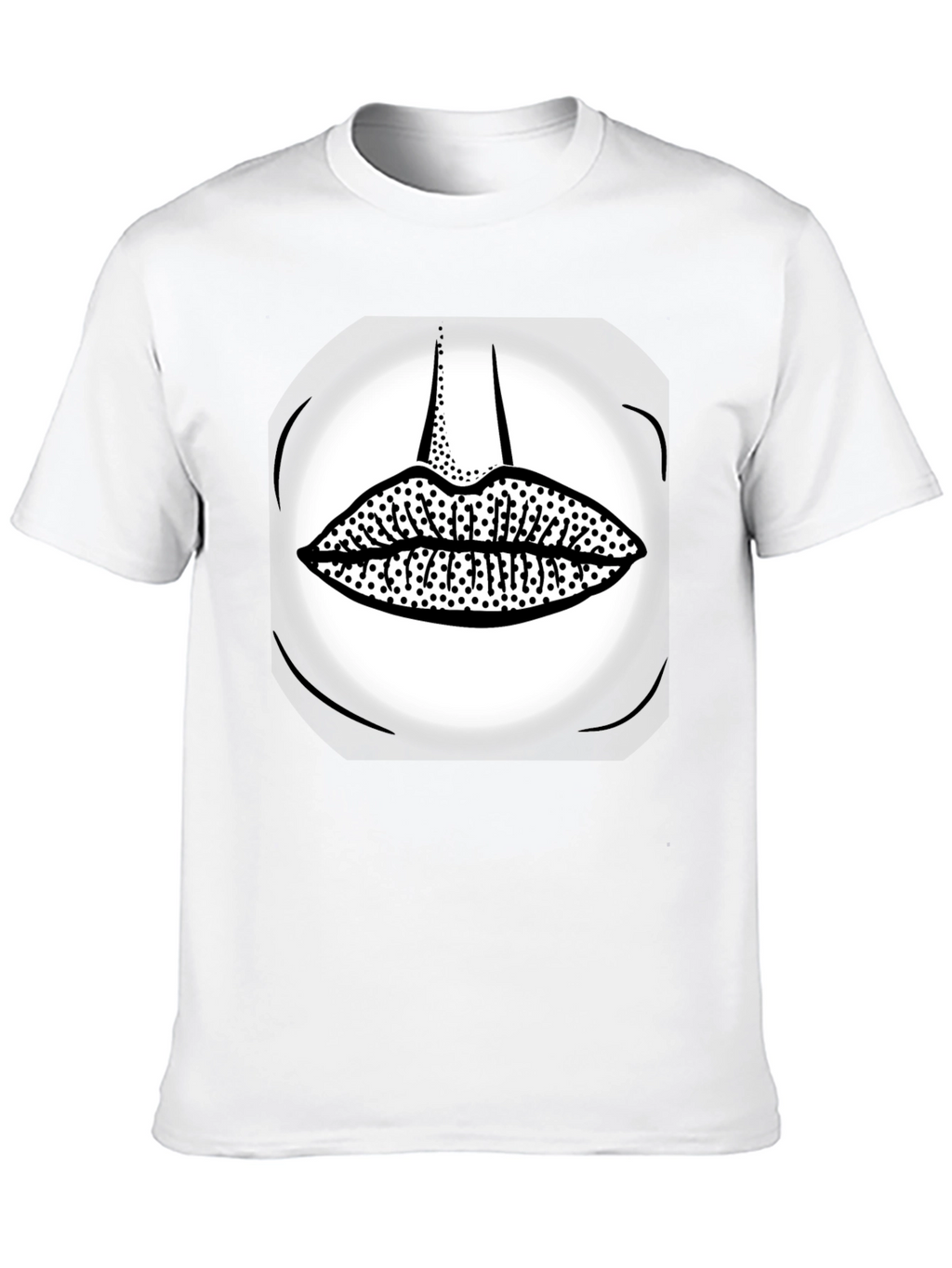 Graphic Print Black T-Shirt - Kiss Lips Design