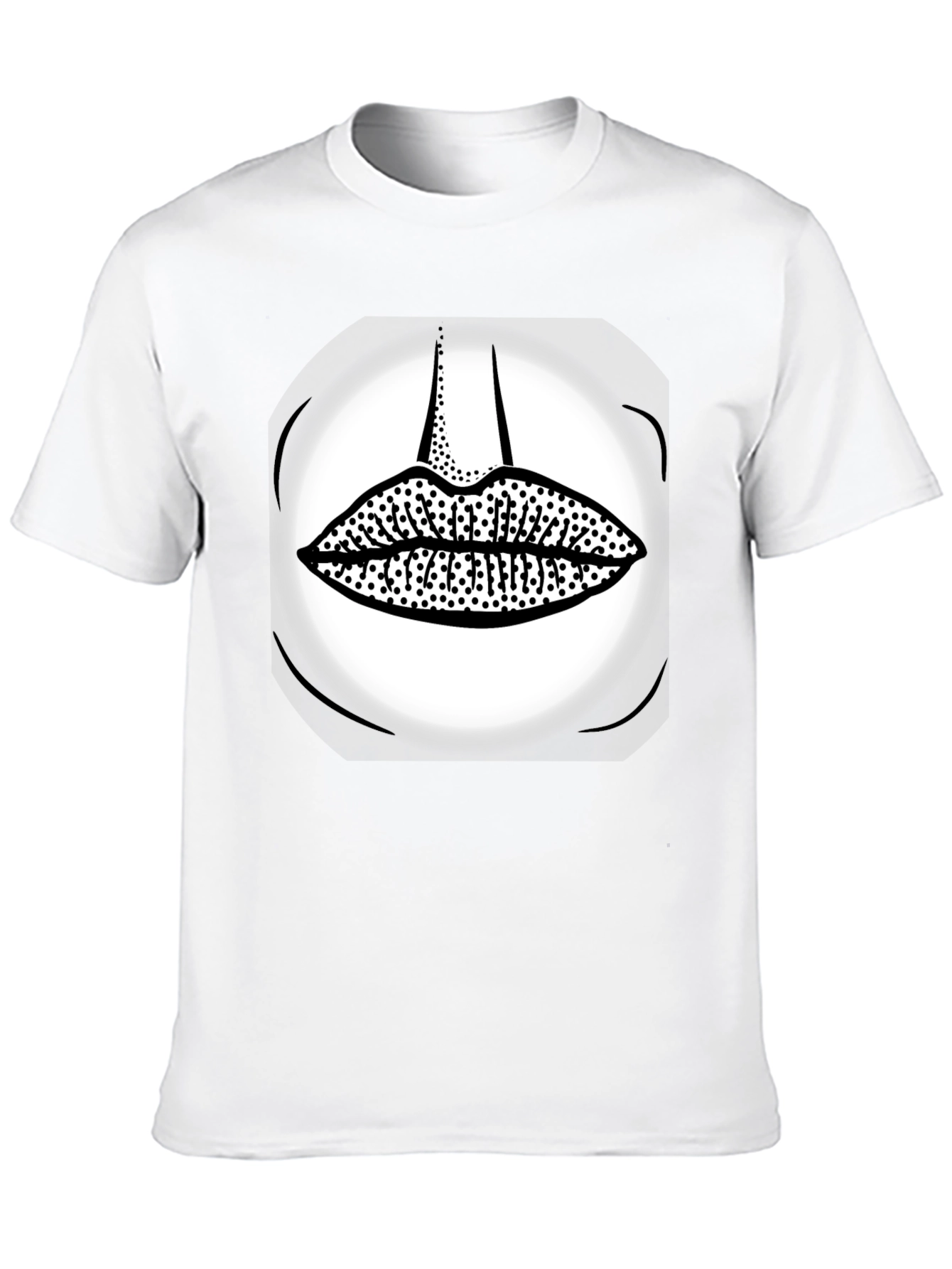 Graphic Print Black T-Shirt - Kiss Lips Design