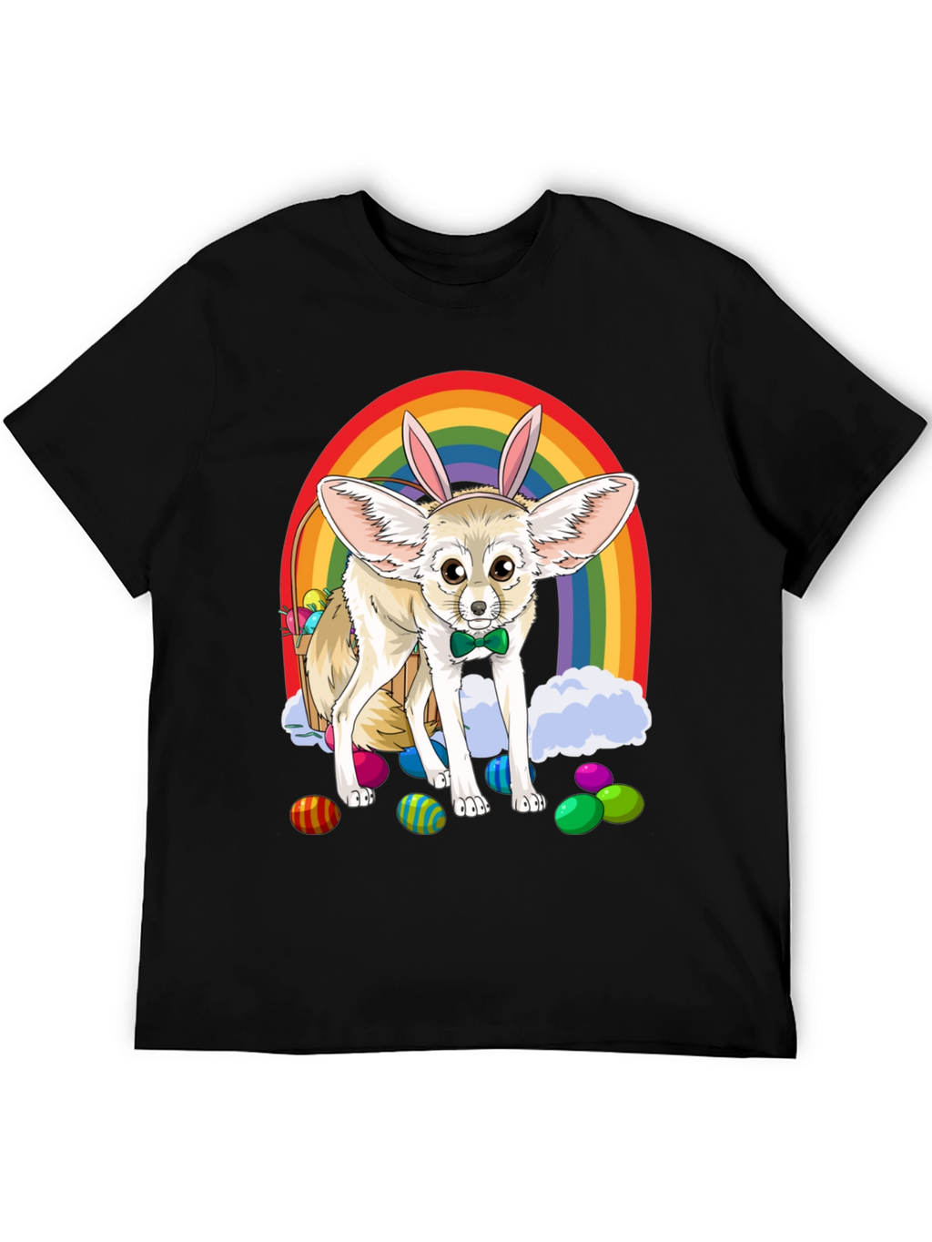 Easter Fennec Fox Rainbow T-Shirt