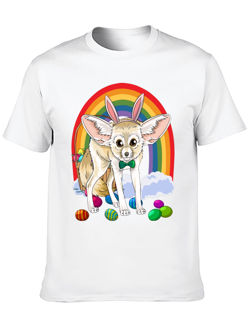 Easter Fennec Fox Rainbow T-Shirt