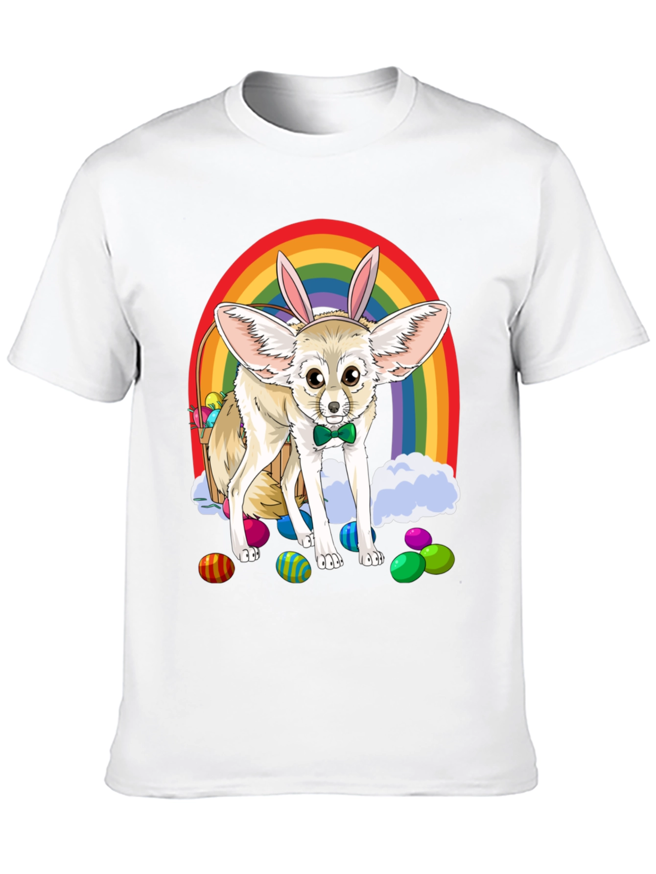 Easter Fennec Fox Rainbow T-Shirt