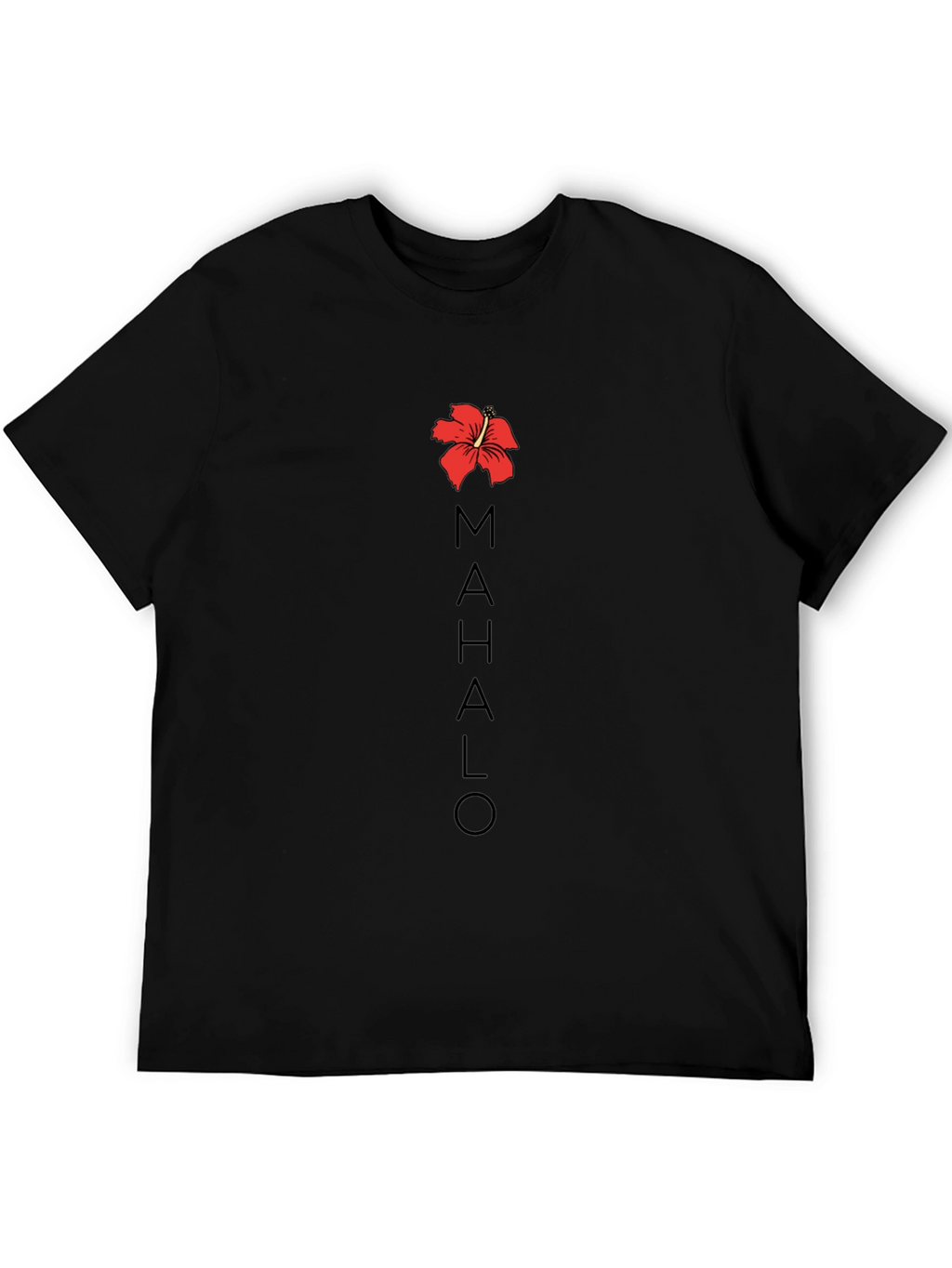 Mahalo Hawaiian Hibiscus T-Shirt Black