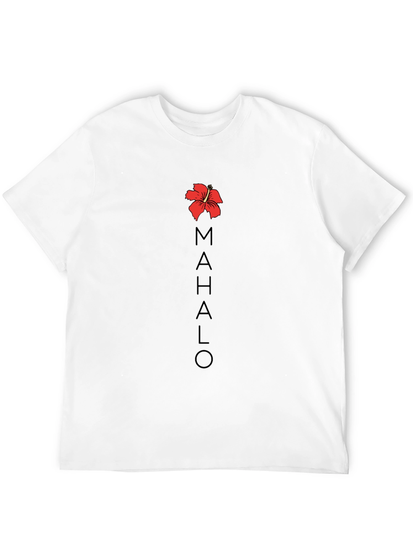 Mahalo Hawaiian Hibiscus T-Shirt Black
