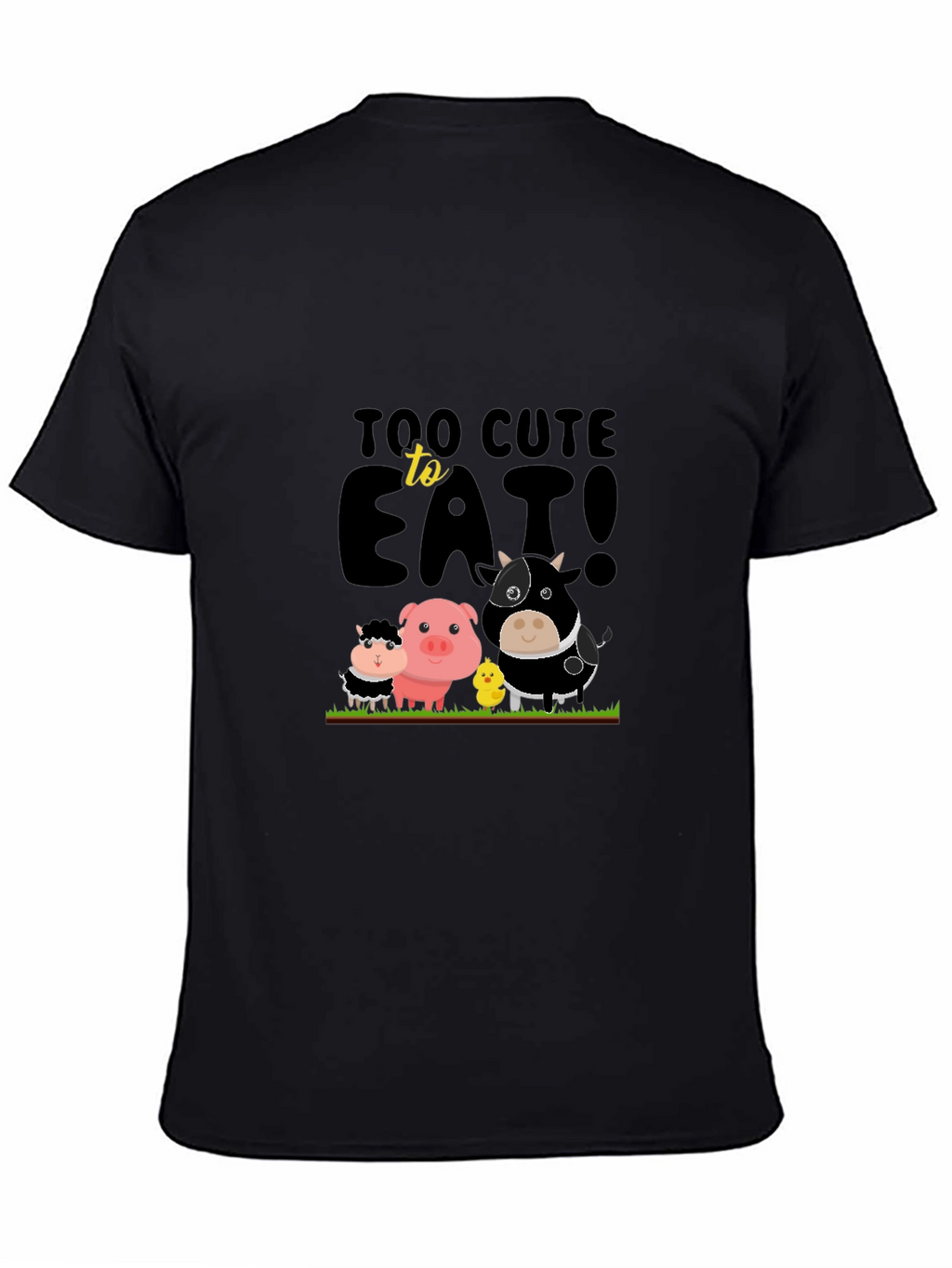 Cute Animals Too Cute To Eat Black T-Shirt
