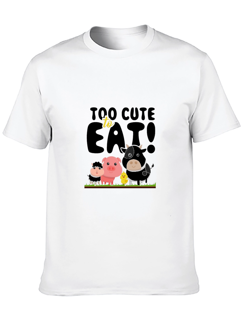 Cute Animals Too Cute To Eat Black T-Shirt