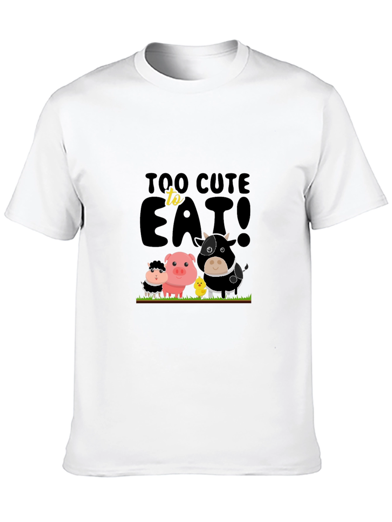 Cute Animals Too Cute To Eat Black T-Shirt