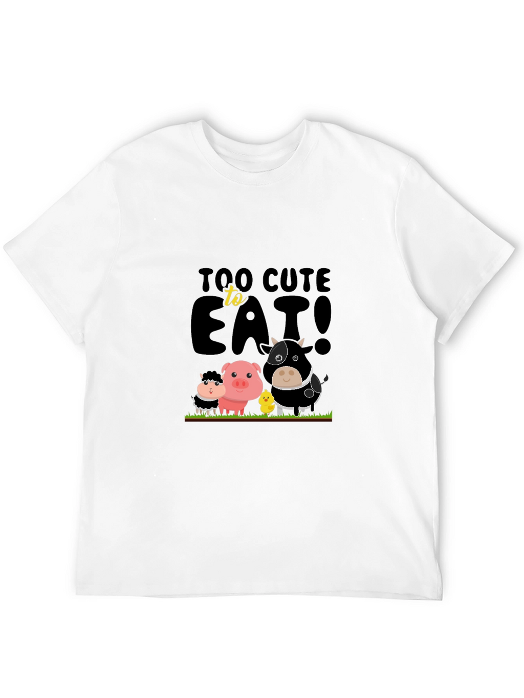 Cute Animals Too Cute To Eat Black T-Shirt