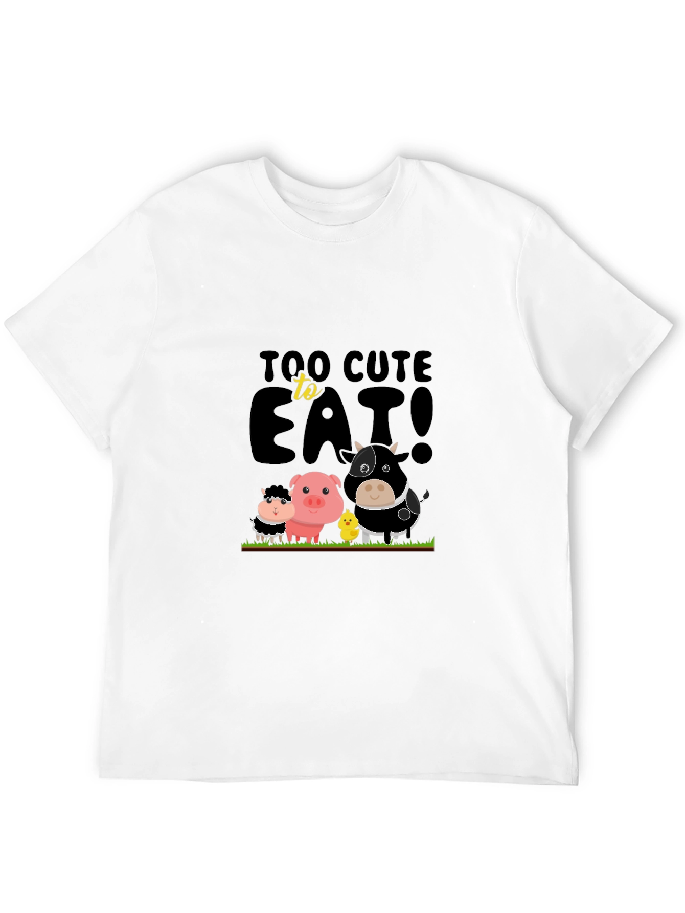 Cute Animals Too Cute To Eat Black T-Shirt