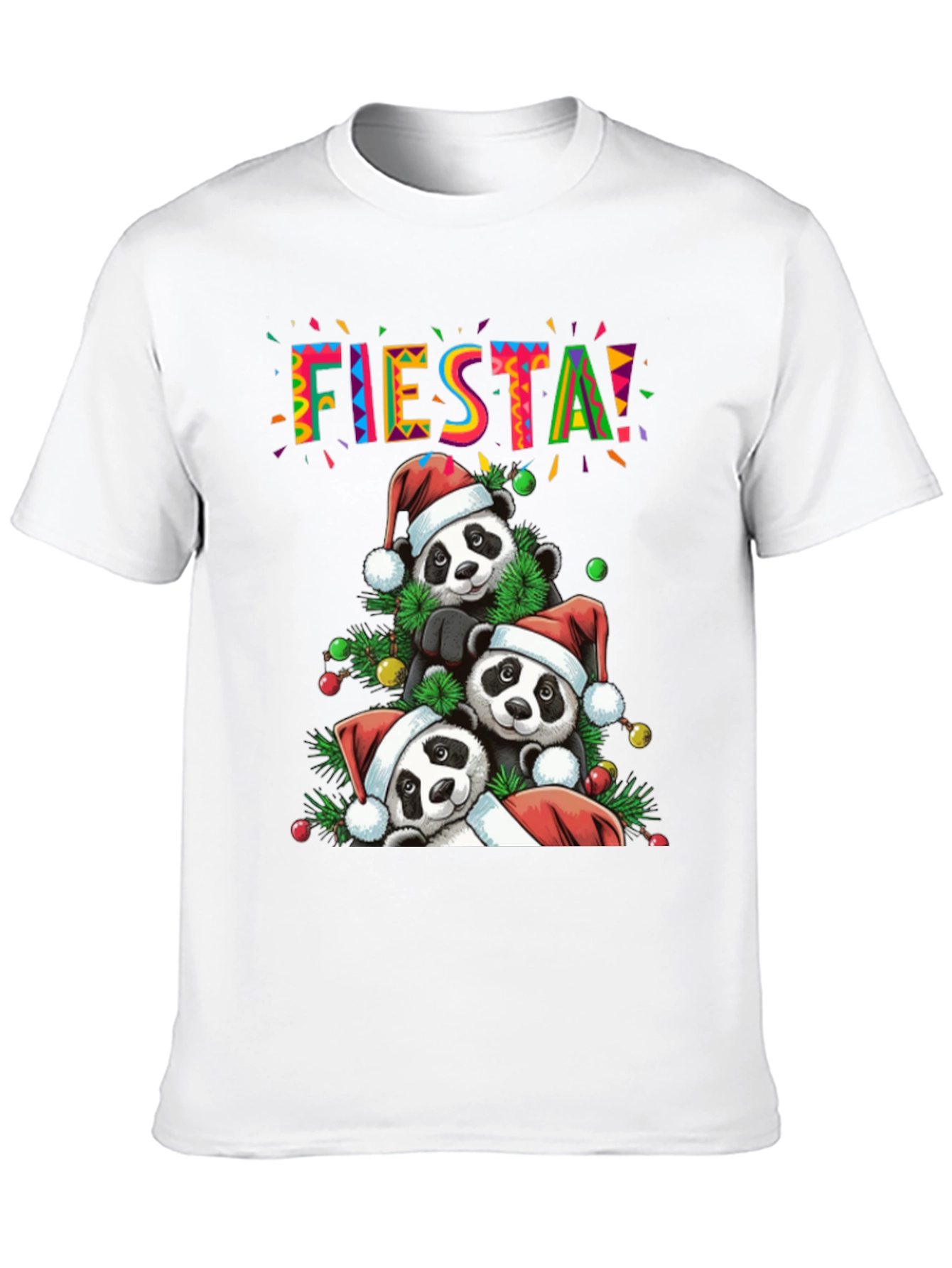 Fiesta Pandas Christmas Holiday Graphic Tee