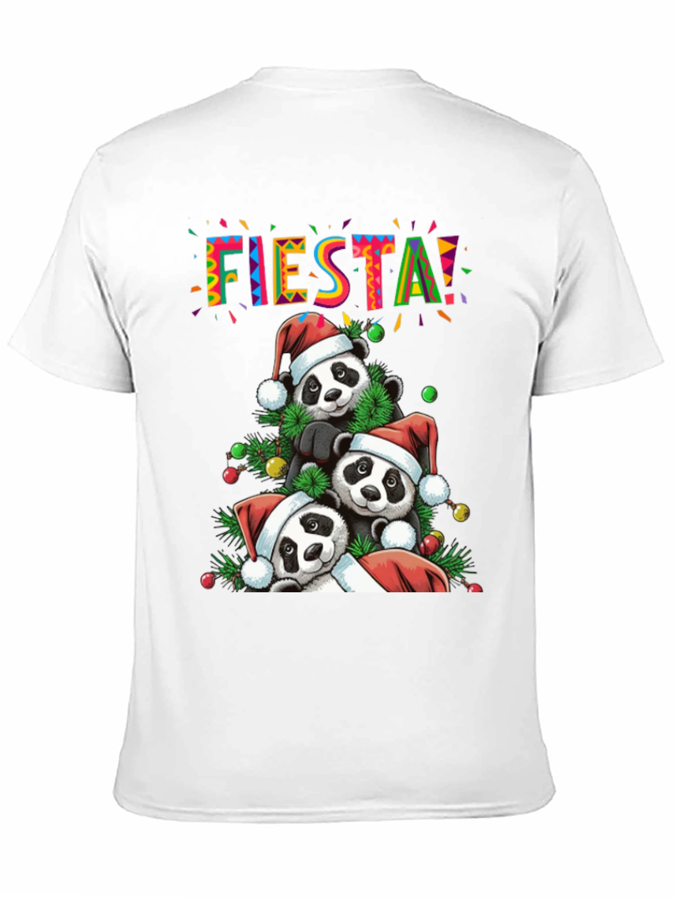 Fiesta Pandas Christmas Holiday Graphic Tee