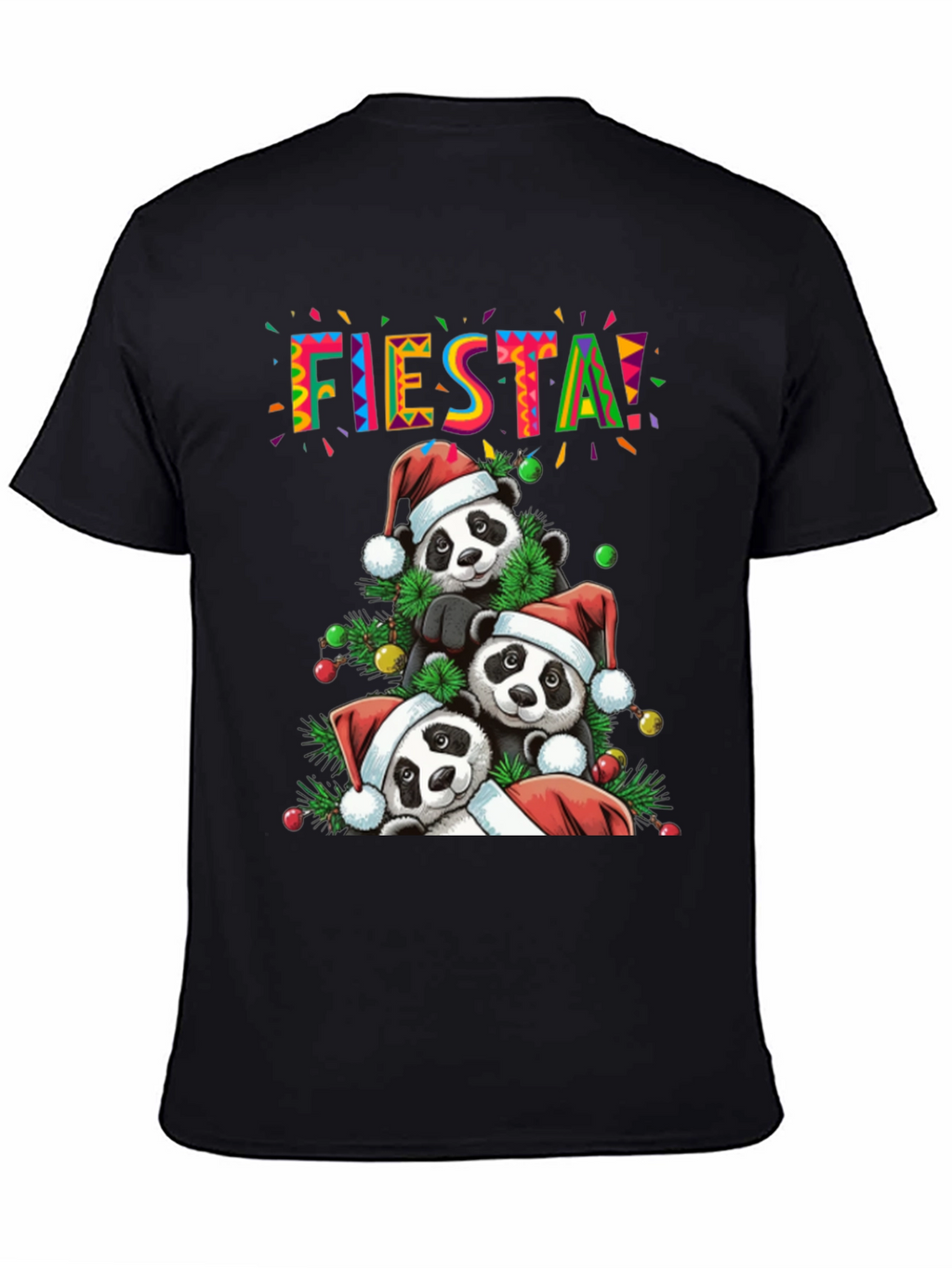 Fiesta Pandas Christmas Holiday Graphic Tee