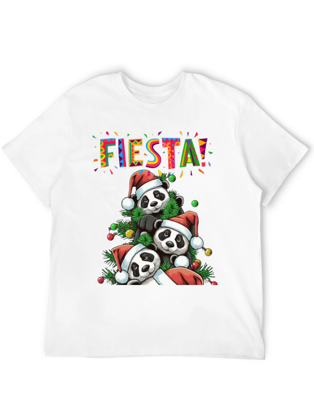 Fiesta Pandas Christmas Holiday Graphic Tee