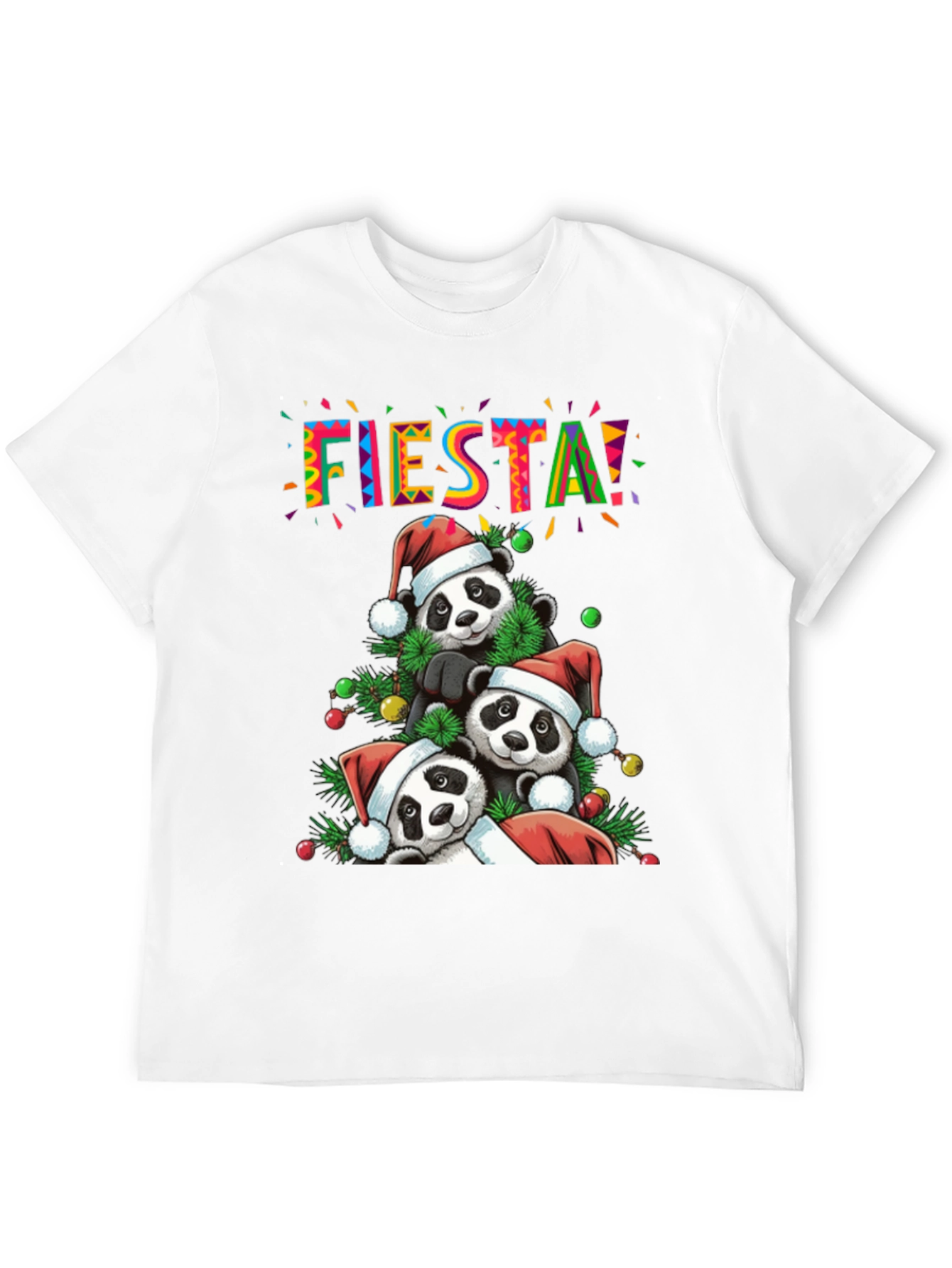 Fiesta Pandas Christmas Holiday Graphic Tee