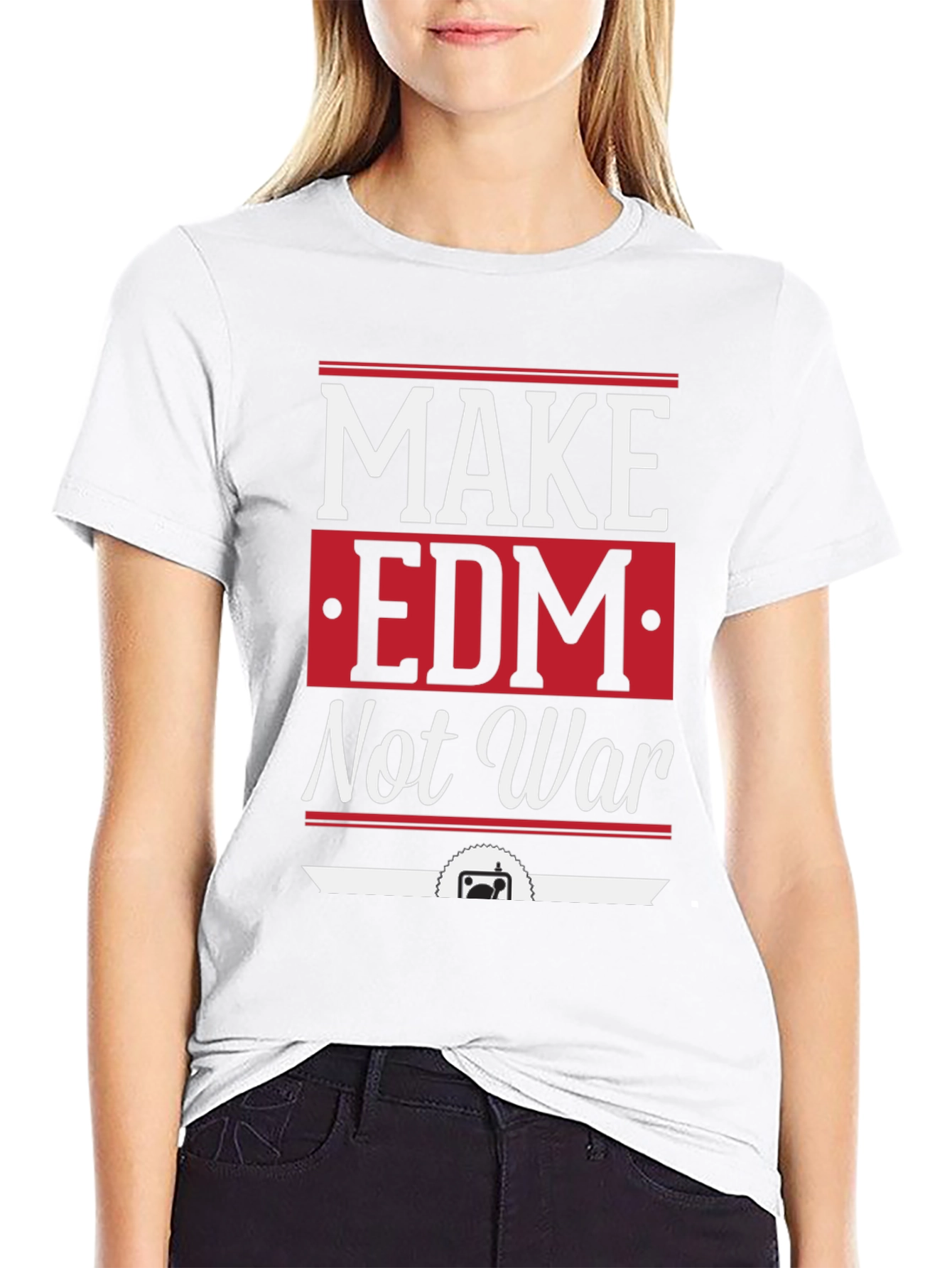 Make EDM Not War Graphic T-Shirt - Black