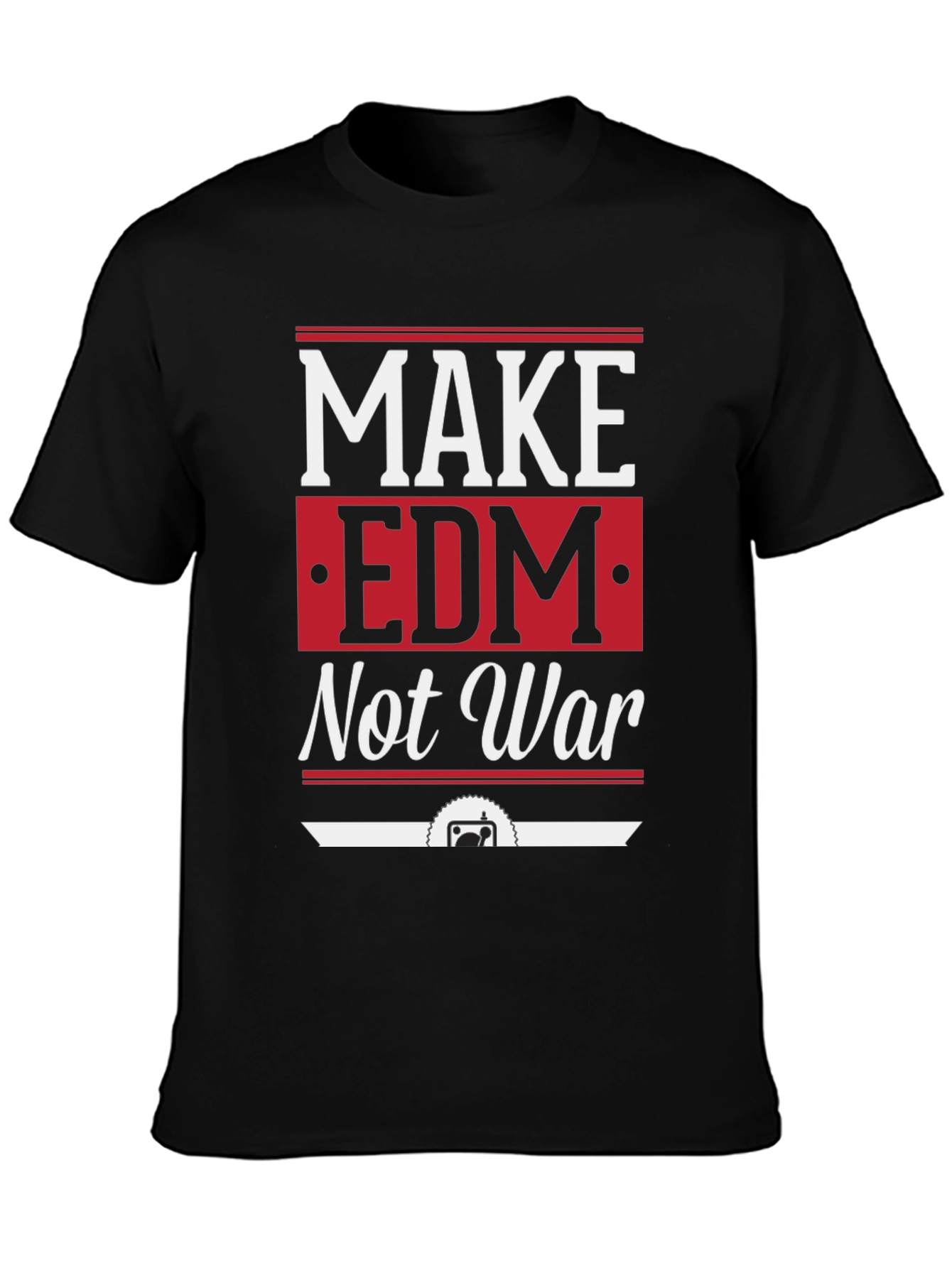 Make EDM Not War Graphic T-Shirt - Black