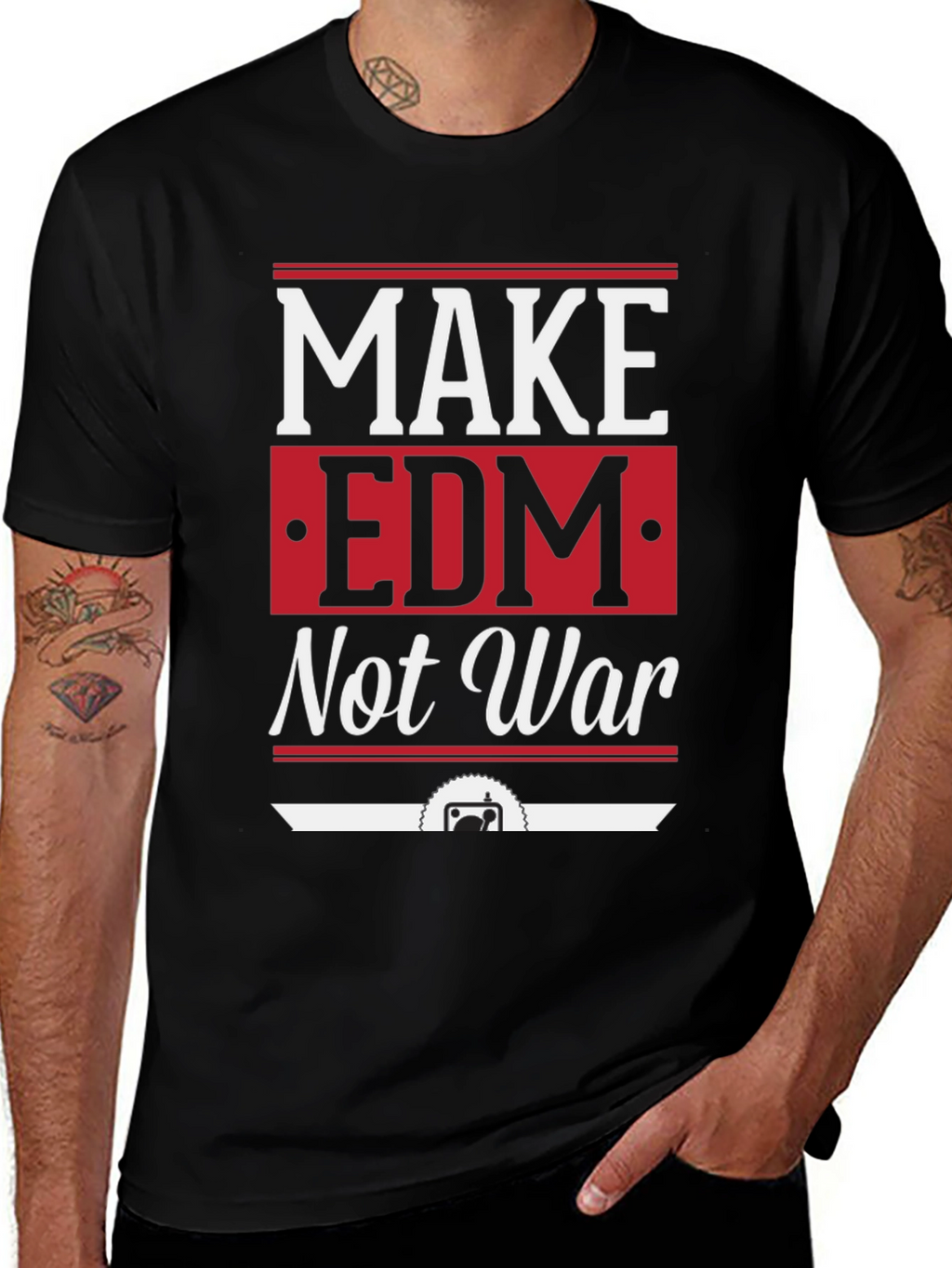 Make EDM Not War Graphic T-Shirt - Black