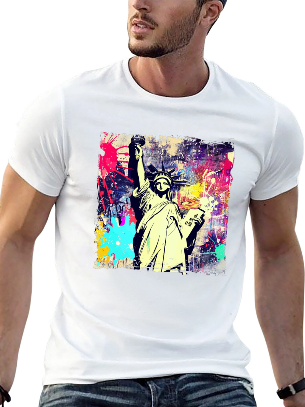 Statue of Liberty Graffiti Art T-Shirt