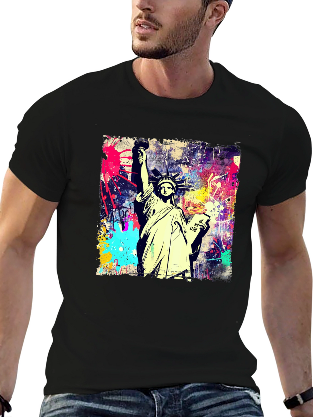 Statue of Liberty Graffiti Art T-Shirt