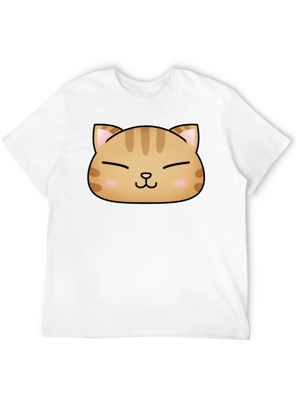 Cute Cat Face Graphic Print Black T-Shirt
