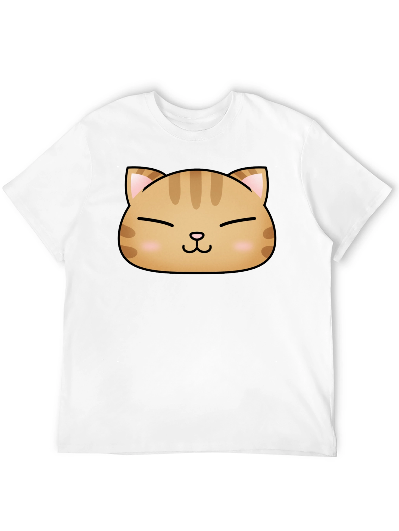 Cute Cat Face Graphic Print Black T-Shirt