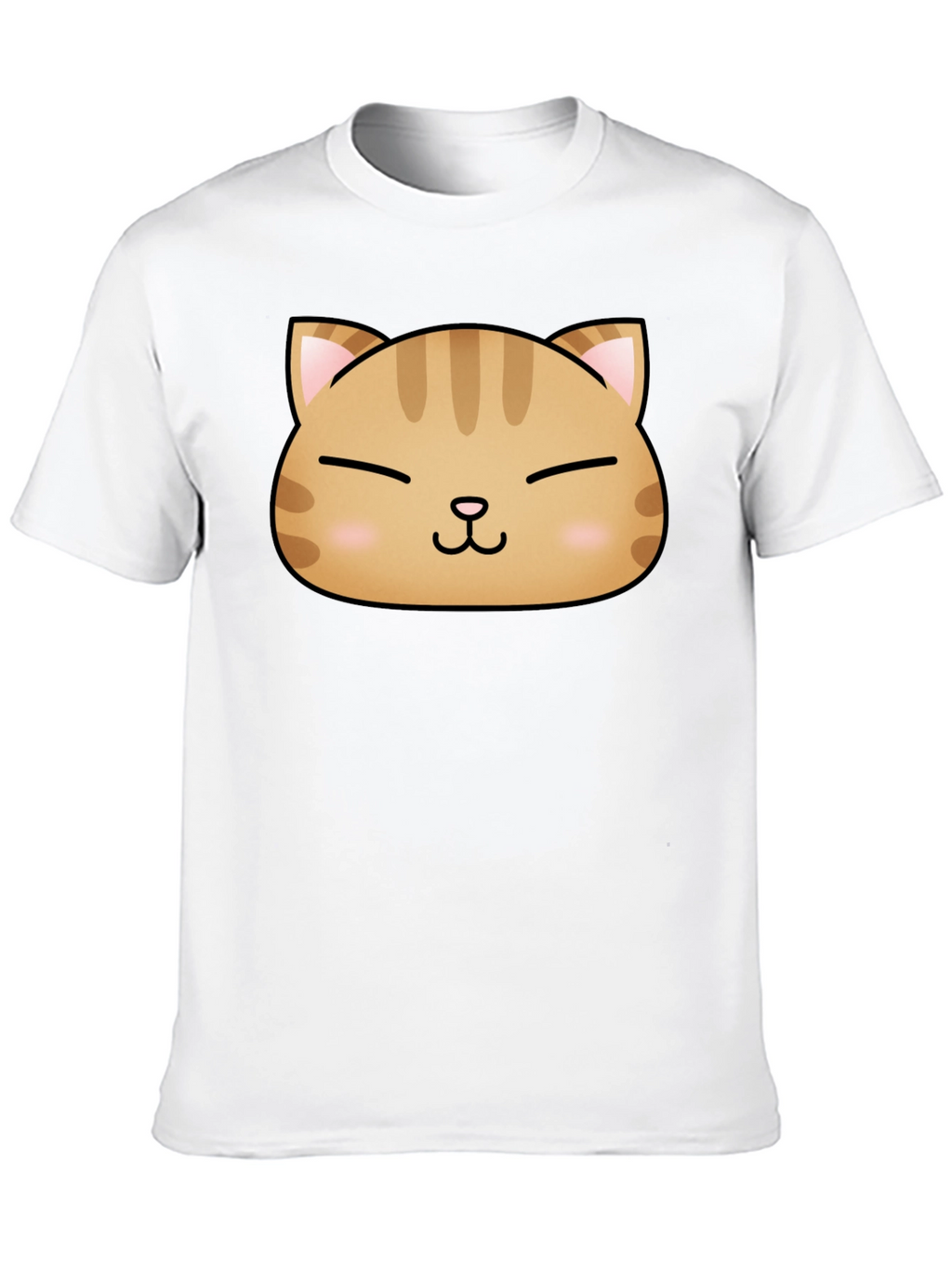 Cute Cat Face Graphic Print Black T-Shirt