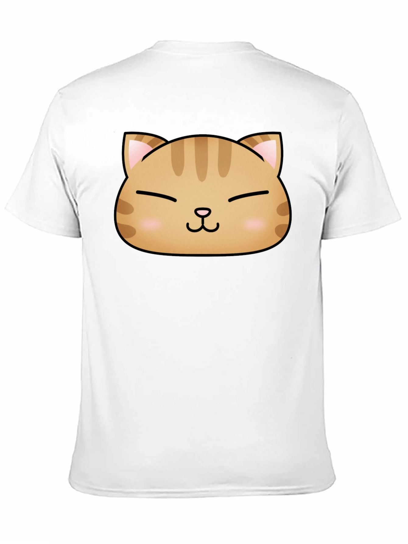 Cute Cat Face Graphic Print Black T-Shirt