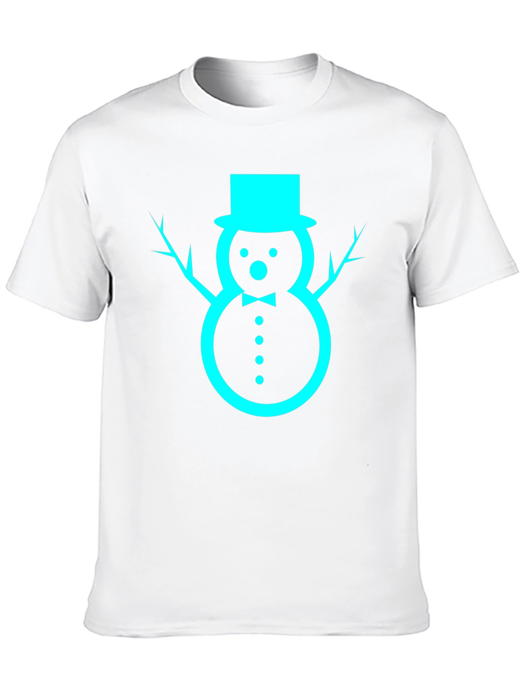 Festive Snowman Graphic Tee - Black Cotton Blend