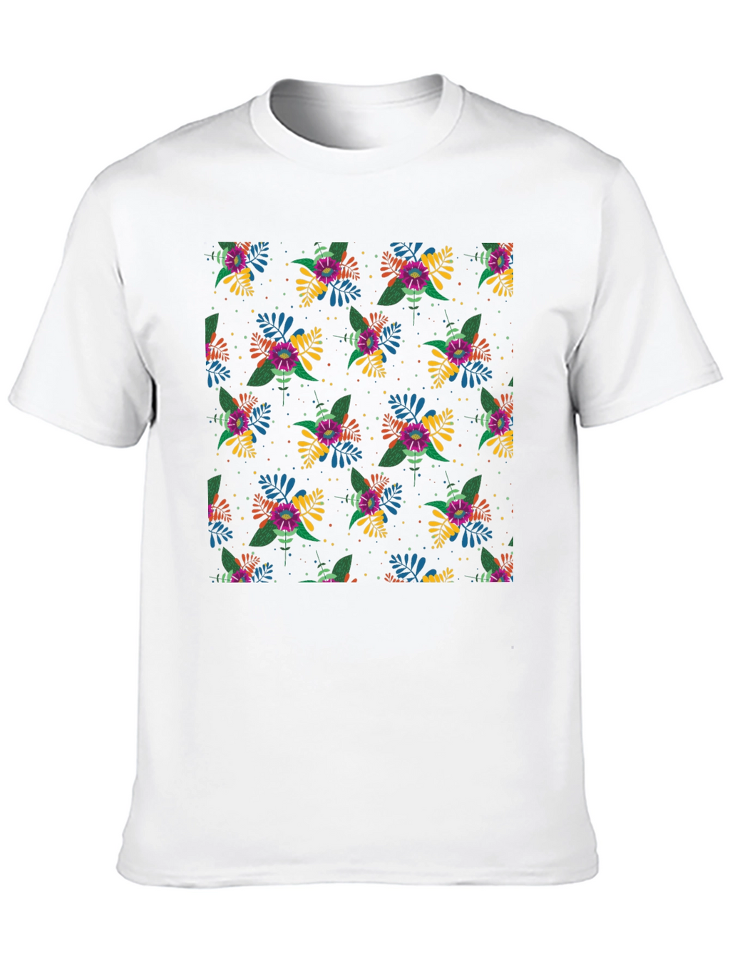 Floral Patterned Black T-Shirt