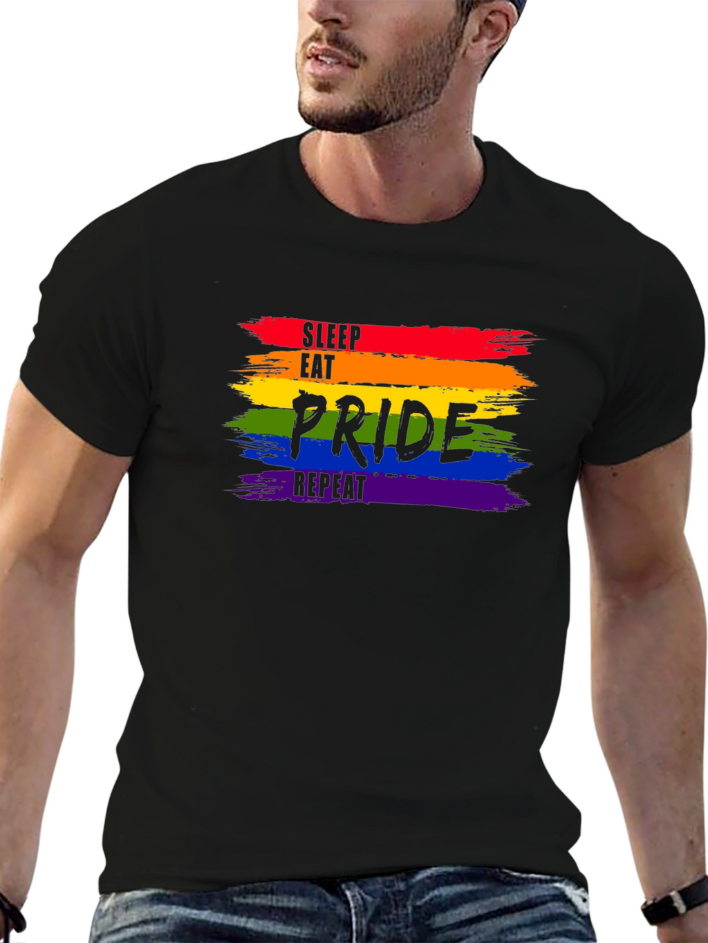 Pride Rainbow Tee - Sleep Eat Pride Repeat