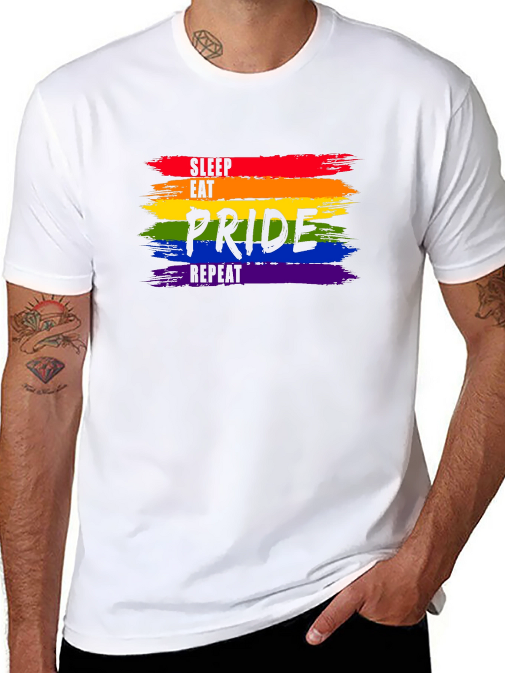 Pride Rainbow Tee - Sleep Eat Pride Repeat