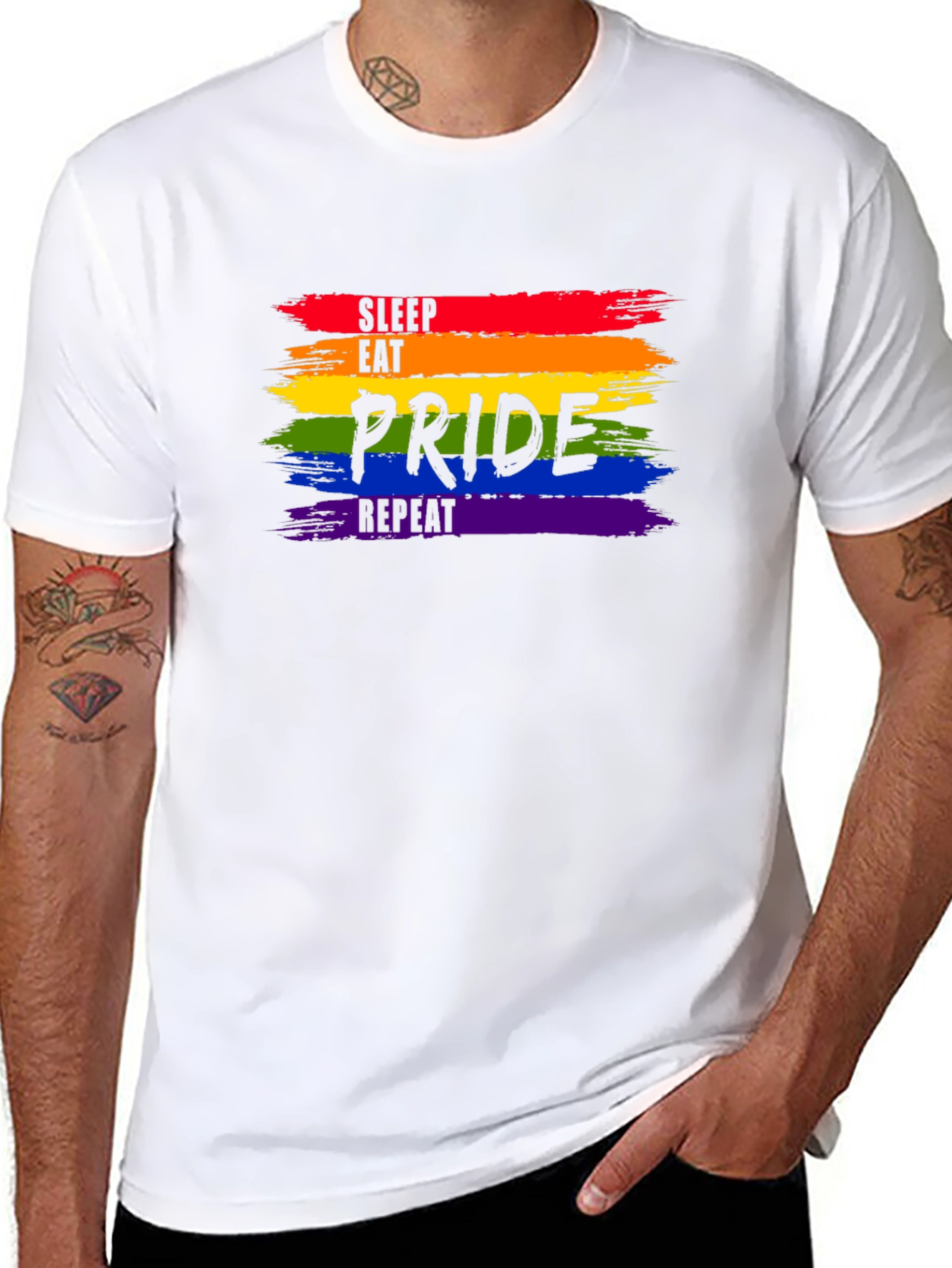 Pride Rainbow Tee - Sleep Eat Pride Repeat