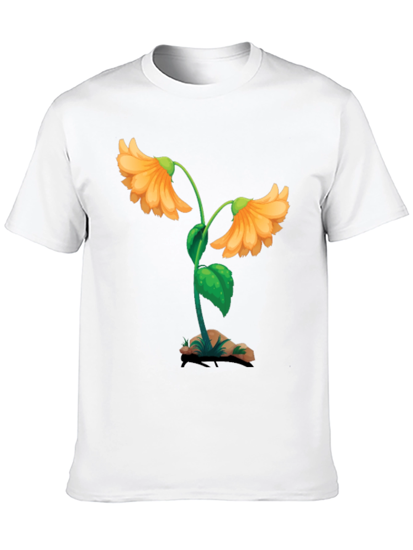 Floral Graphic Black T-Shirt - Unique Design