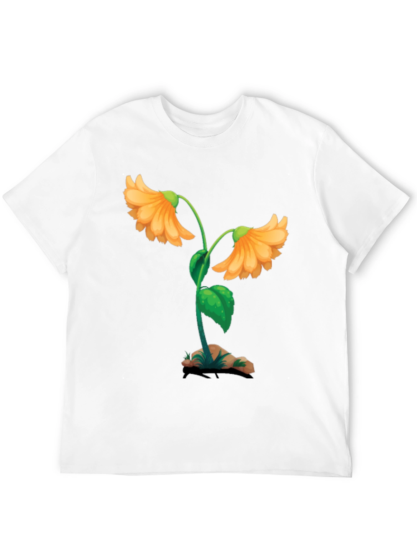 Floral Graphic Black T-Shirt - Unique Design