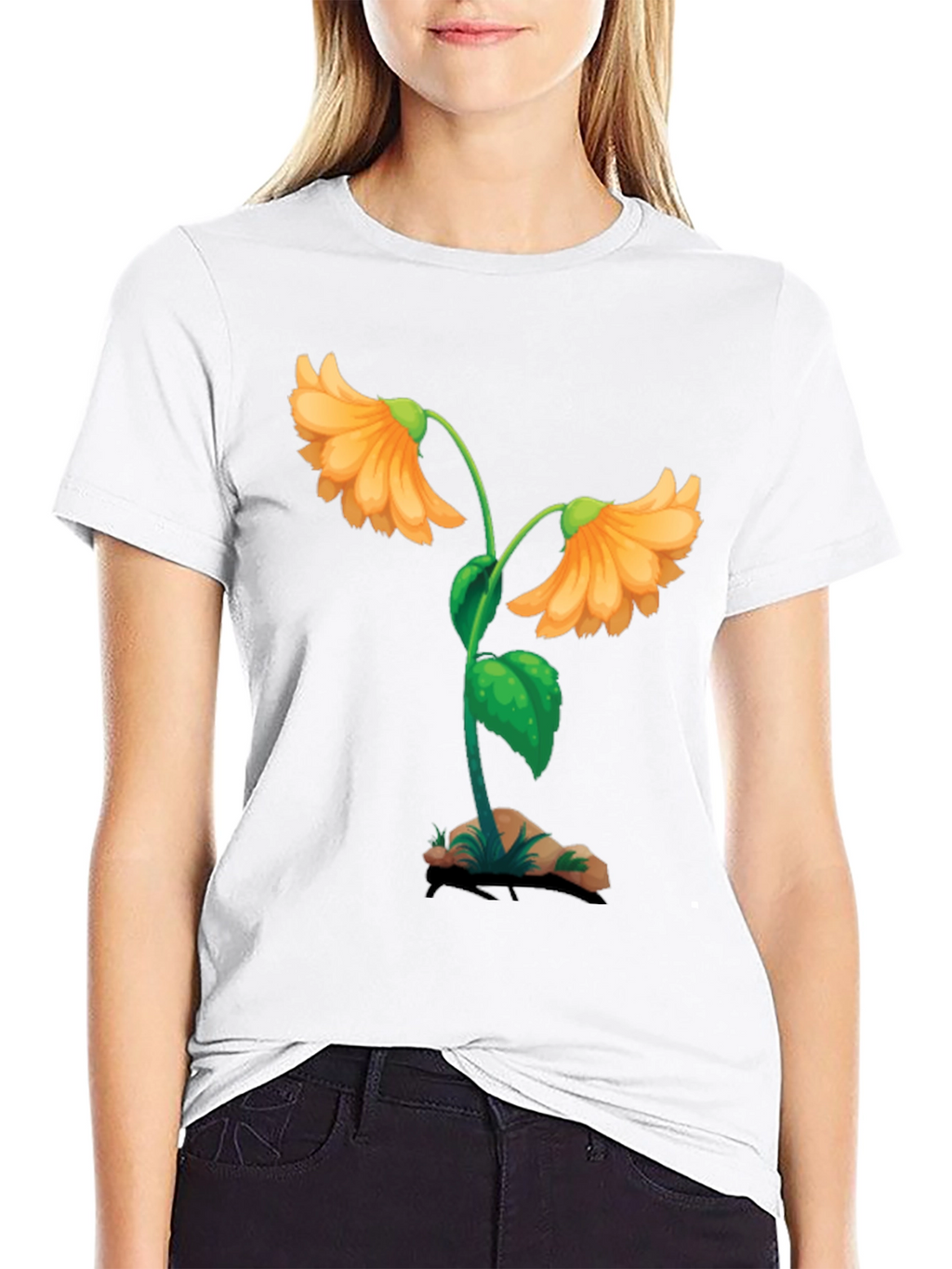 Floral Graphic Black T-Shirt - Unique Design