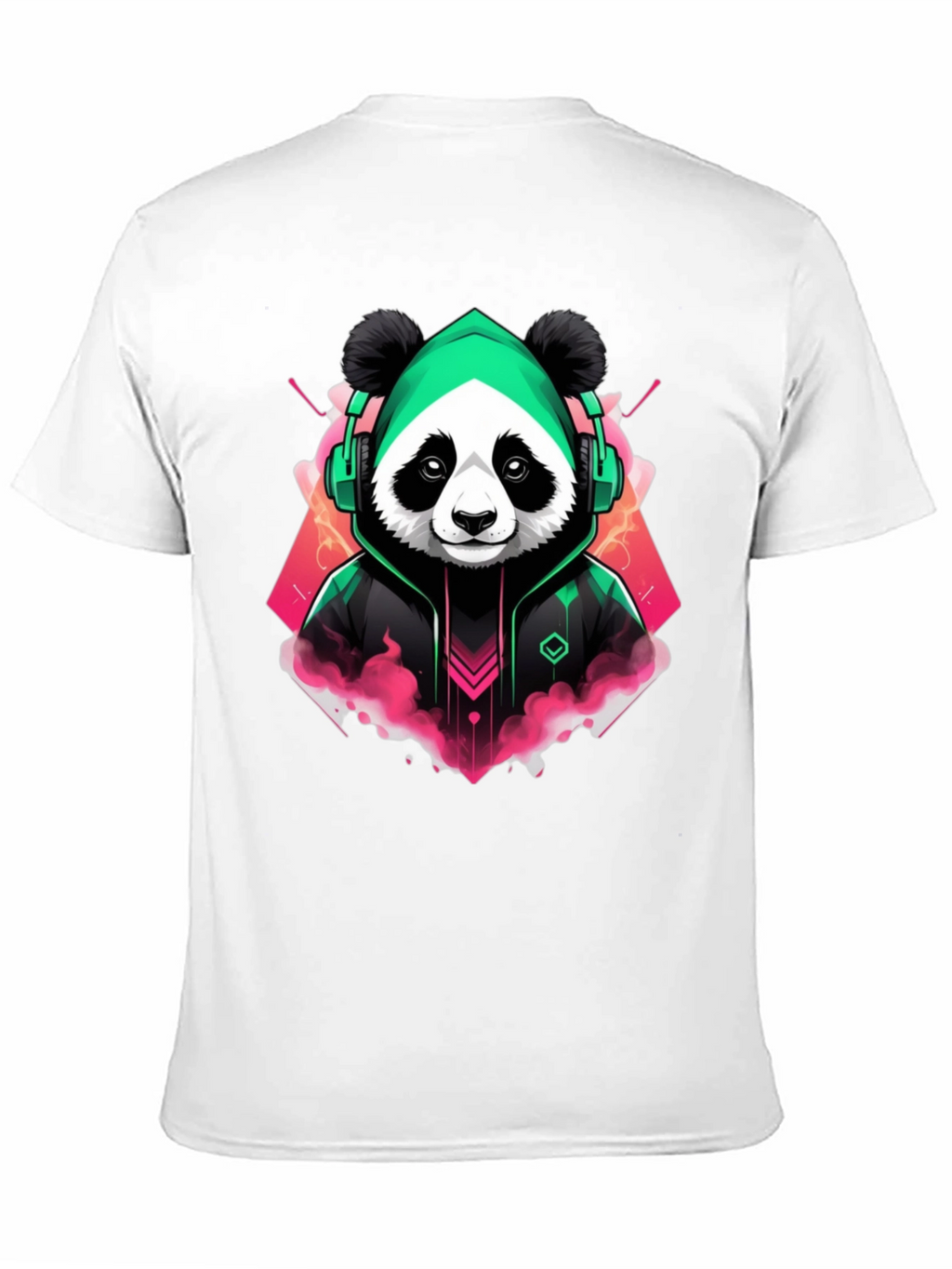 Cool Panda Gamer Graphic Tee - Black Cotton Blend