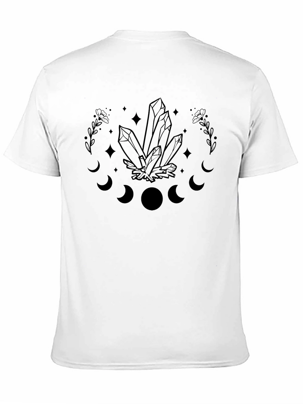 Crystal Moon Phase Graphic Tee - Black
