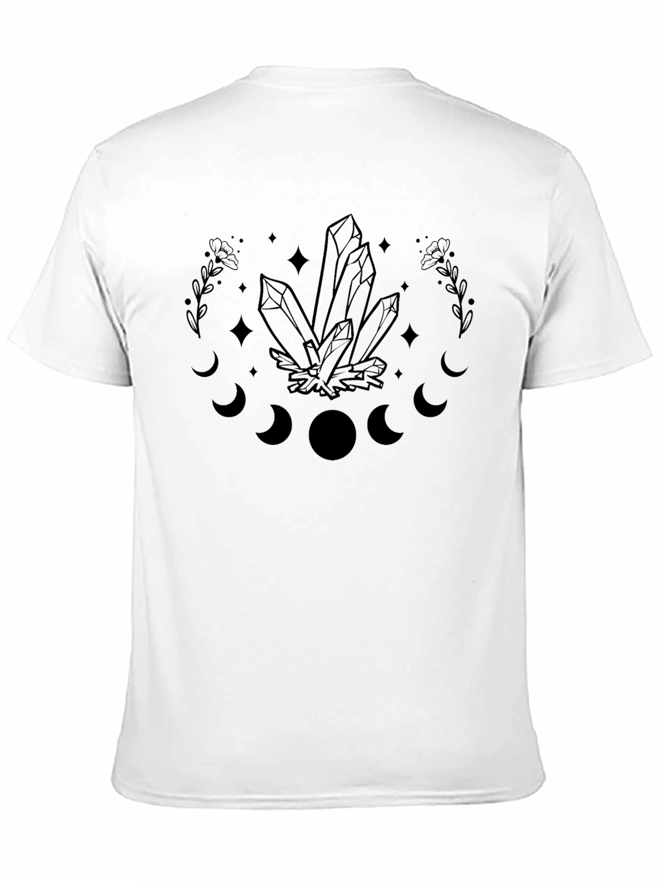 Crystal Moon Phase Graphic Tee - Black