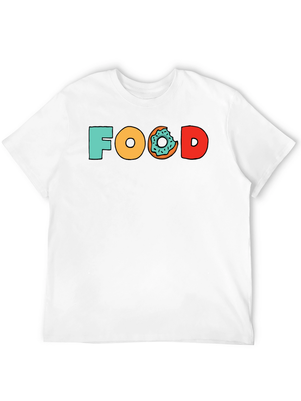 Food Donut Graphic Tee - Black Cotton T-Shirt