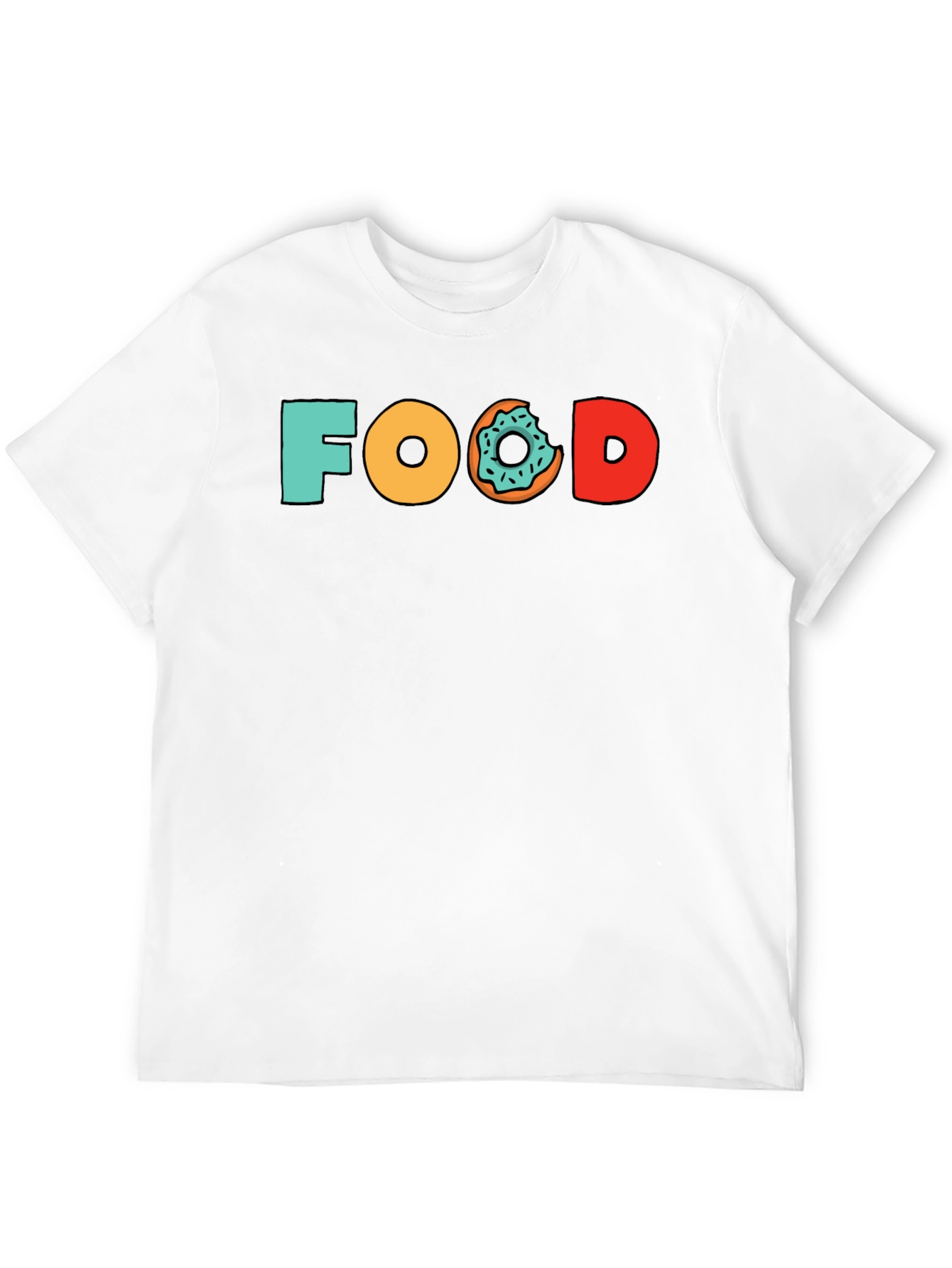 Food Donut Graphic Tee - Black Cotton T-Shirt
